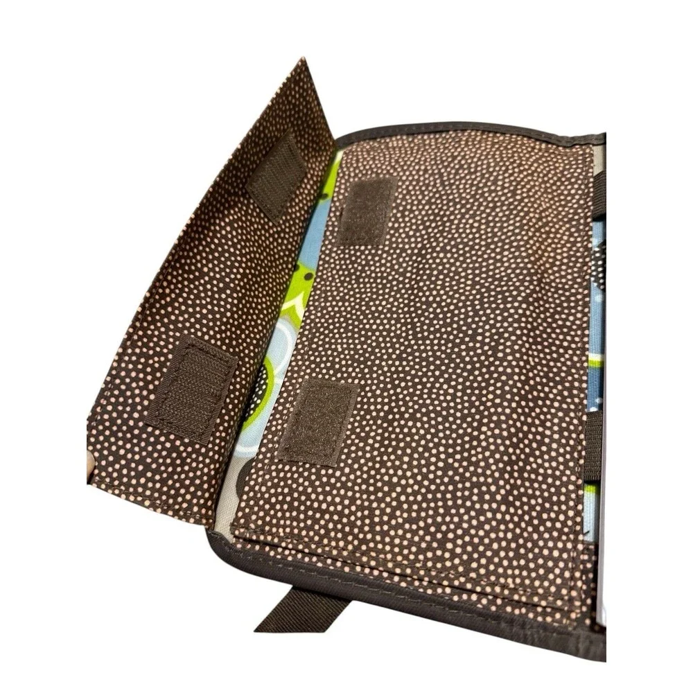 Thirty-One Fold & Go Organizer Floral Notepad Portfolio Blue Green Brown